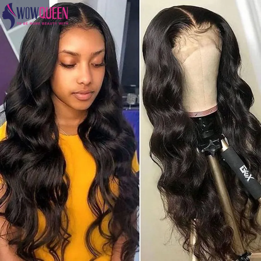 WowQueen 30 Inch Body Wave Lace Front Wig Pre Plucked 13x6 Lace Frontal Wig 5x5 Lace Closure Wig Lace Front Human Hair Wigs
