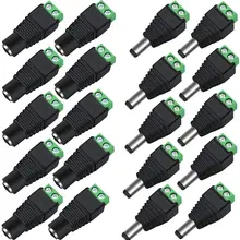 DC Connector Power Jack Plug Adapter 100 Pairs 12V 5A Male+Female 2.1 X 5.5MM Power Connector for CCTV Camera Led Strip