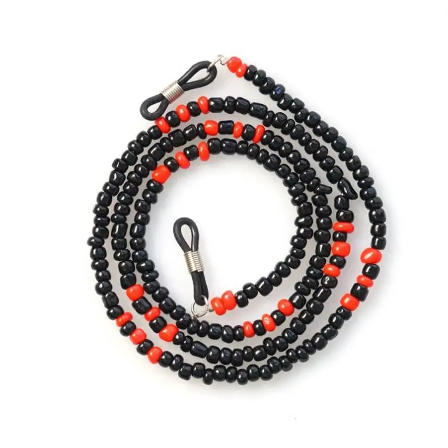 B Red 65cm Модные шикарные женские солнцезащитные очки цепи чтения маленькие бисерные цепочка для очков шнур для очков ожерелье-шнурок с кулоном аксессуары - Цвет: B Red 65cm