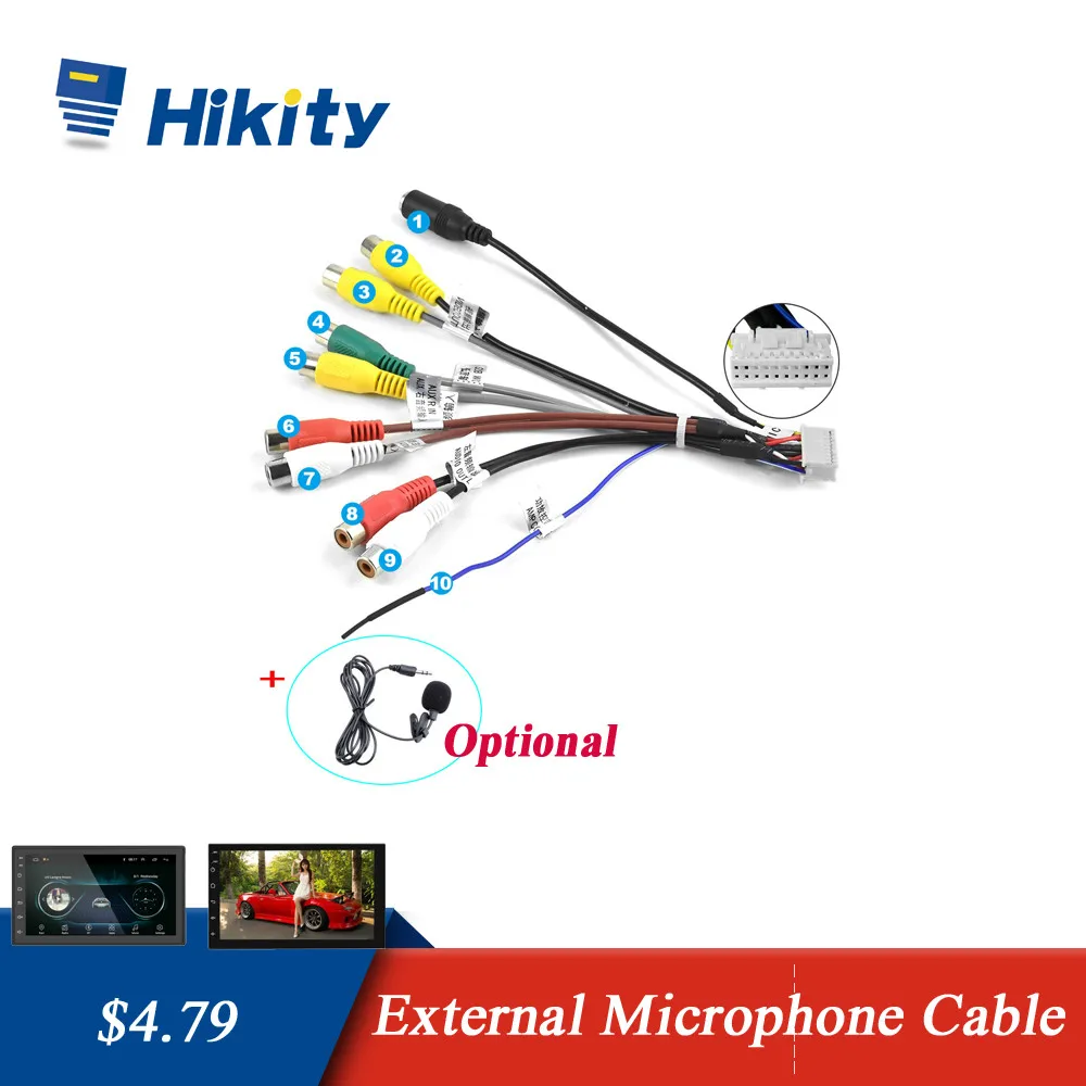 Hikity Android Radio Car Accessories Rca Output Wire External