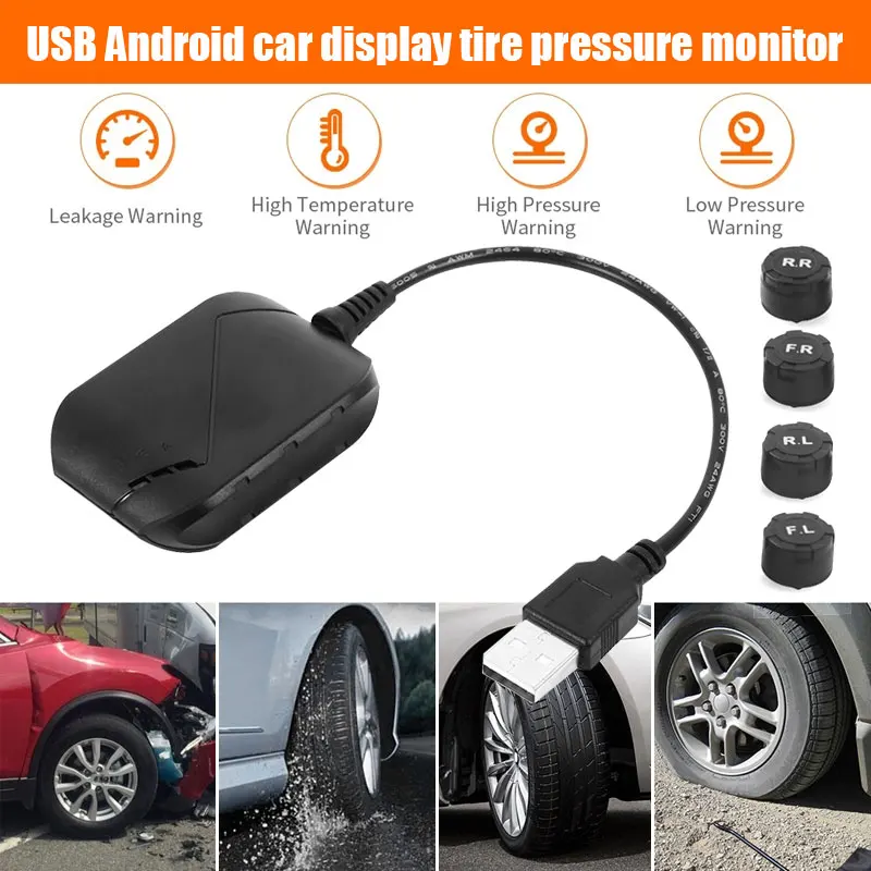 4 внешних датчика USB TPMS Tpms Usb Автомобильный датчик s сигнализация низкого давления беспроводной Автомобильный мультимедийный Tpms цифровой Анти-взрыв