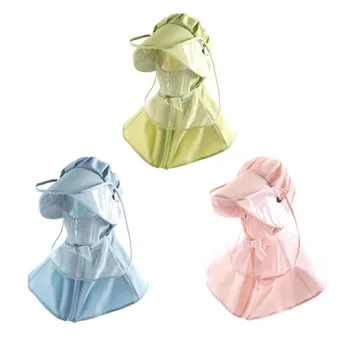 

Breathable Detachable Anti Spitting Saliva Dust Hat Protective Sun Cap with Face Shield for Kids Children Aged 5-12