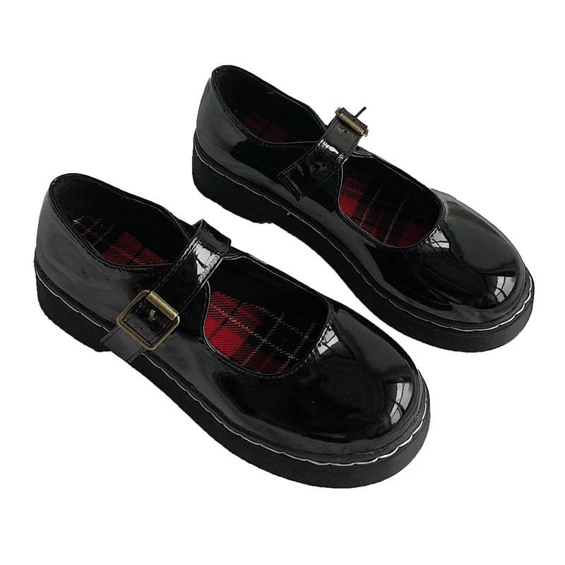 ankle strap leather loafers