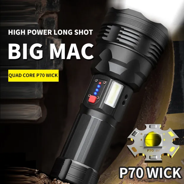 

5600 lumens XHP70.2 lampe flashlight LED puissant usb Ultra Bright Zoomable torch LED tactique 8000 mAh lanterna tatica