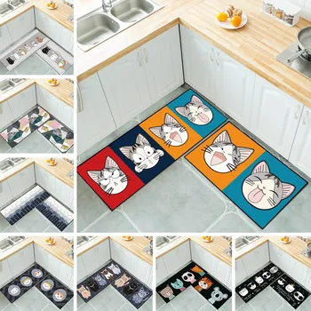 

Kitchen Mat Anti-slip Modern Area Rugs Living Room Balcony Bathroom Printed Carpet Doormat Hallway Geometric Bath Mat