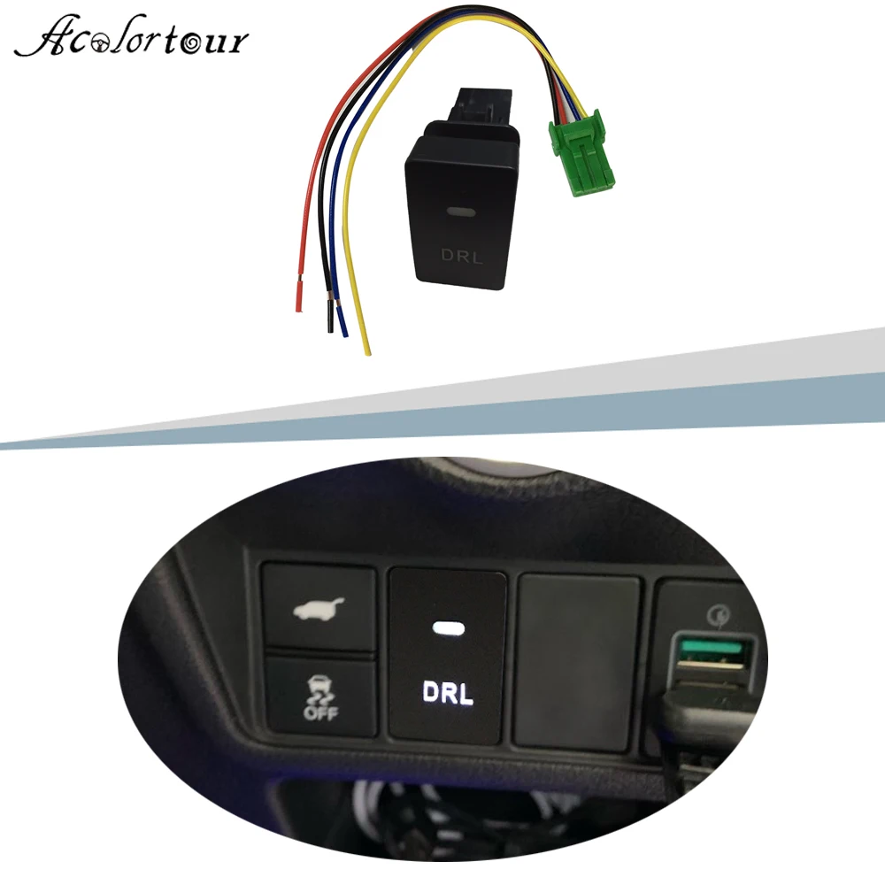 Автомобильный дневный светильник DRL ходовой кнопка для Honda Jazz Civic 2016 2017 2018 Jade CRV XRV |