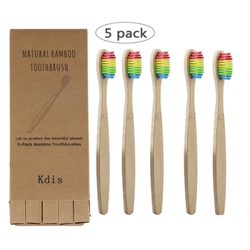 

5pcs Soft Bristles Children Bamboo Toothbrushes Eco Friendly Oral Care Travel Natural Biodegradable Bamboo Tooth Brush