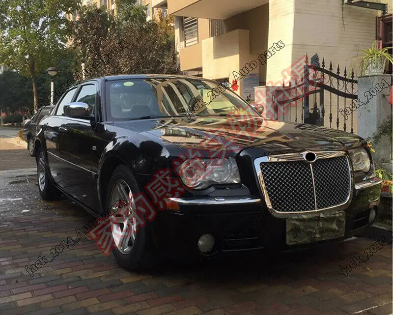 Подходит для Chrysler 300C 2006-2007 Honeycomb Передняя хромированная решетка гриль накладка Отделка 1 шт