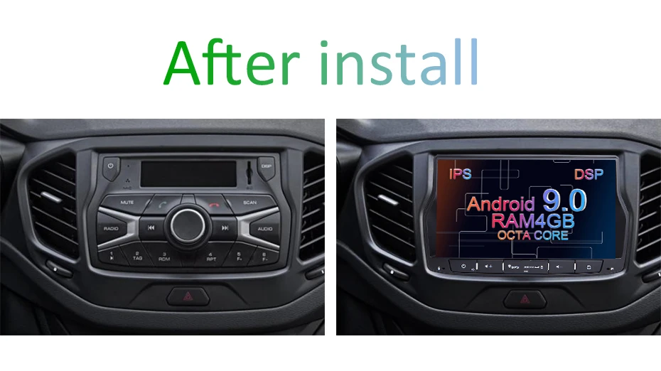 Sale DSP IPS For Lada vesta 4G 64G 8 core Android 9.0 car dvd GPS navigation radio multimedia player Head unit stereo wifi FM AUX USB 1
