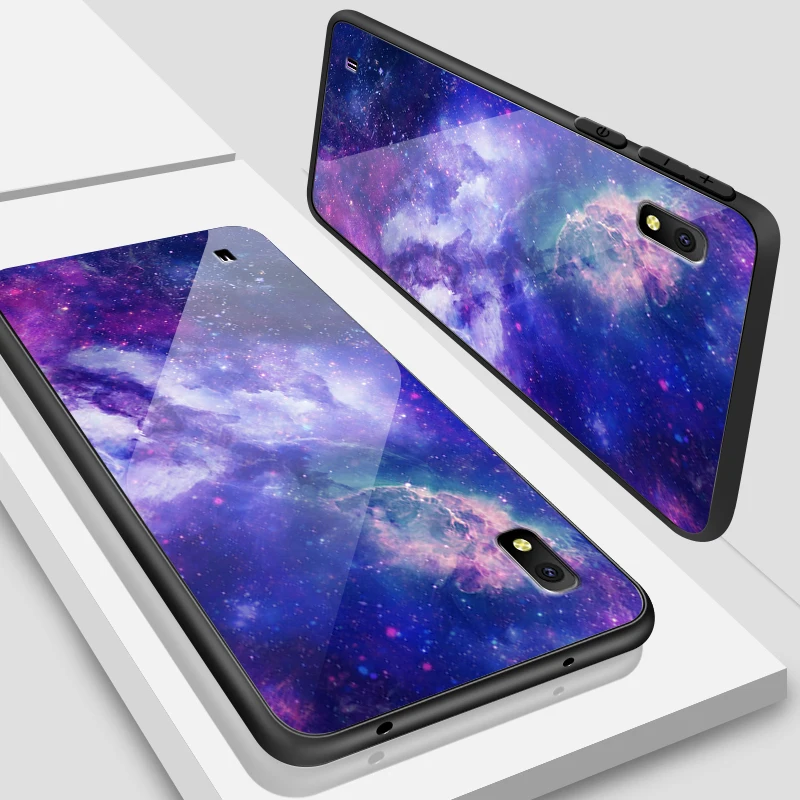 W117 Для samsung Galaxy A10 A20 A30 A40 A50 A6S A70 A8S A80 закаленное Стекло чехол J4Plus M10 M20 M30 Note9 окрашены в полоску защитная оболочка - Цвет: W117