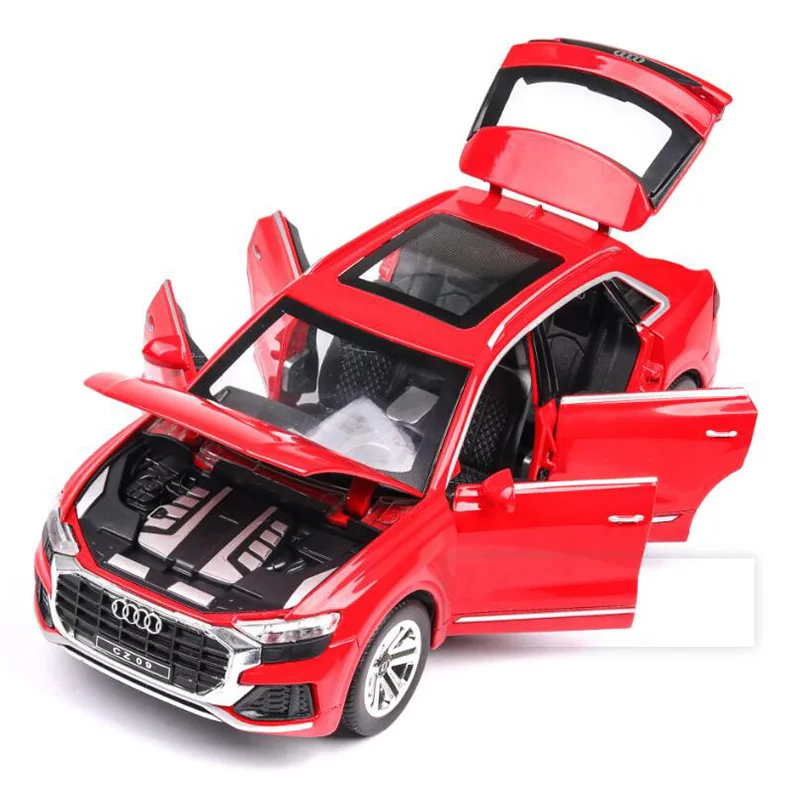 1/24 масштаб Audi Q8 SUV моделирование сплава литья под давлением модель звук и свет игрушка с инерционным механизмом автомобиль игрушки для детей подарок на день рождения