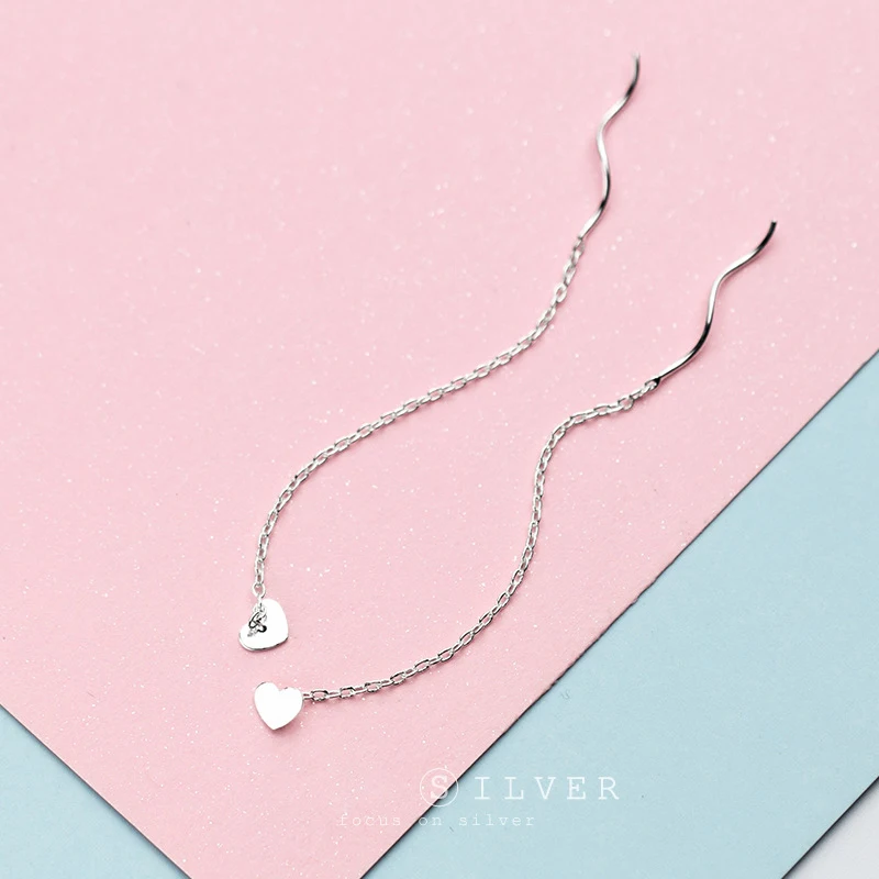 Trustdavis 925 Стерлинговое Серебро OL Love 7 см длинные висячие серьги подвески