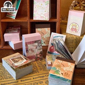 

Mr.paper 80pcs 6 designs Stickers Book Washi Decorative Plain Sheet Deco Scrapbooking Bullet Journal Toy Stationery Stickers