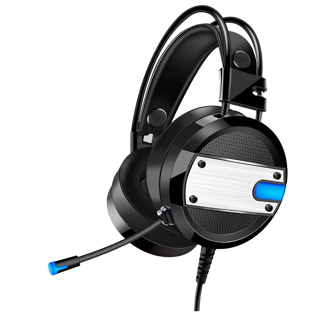 Gaming Headphone Game Headsets For PC with Microphone Gamer Earphone Interface LED Volume Control Over ear Glowing Headphones