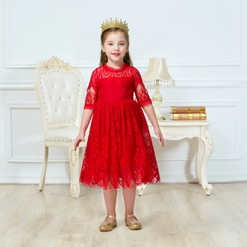 

Lace Dress Autumn Kids Dress for Girls Casual Holiday Home Wear 3-8T Elegant Princess Christmas Costume Children Party Clothing
