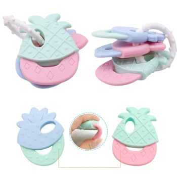 

4Pcs/set Baby Teether Baby Teething Rattle Toys Food Grade Teething Rattle Infant Stuff Training Bed Toy Chew Toys Kid