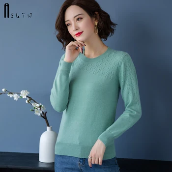 

ASLTW Sweater Woman Winter Long Sleeve High Elasticity Pullover Hollow Jumper Pull Femme High Quality Causal Women Sweater