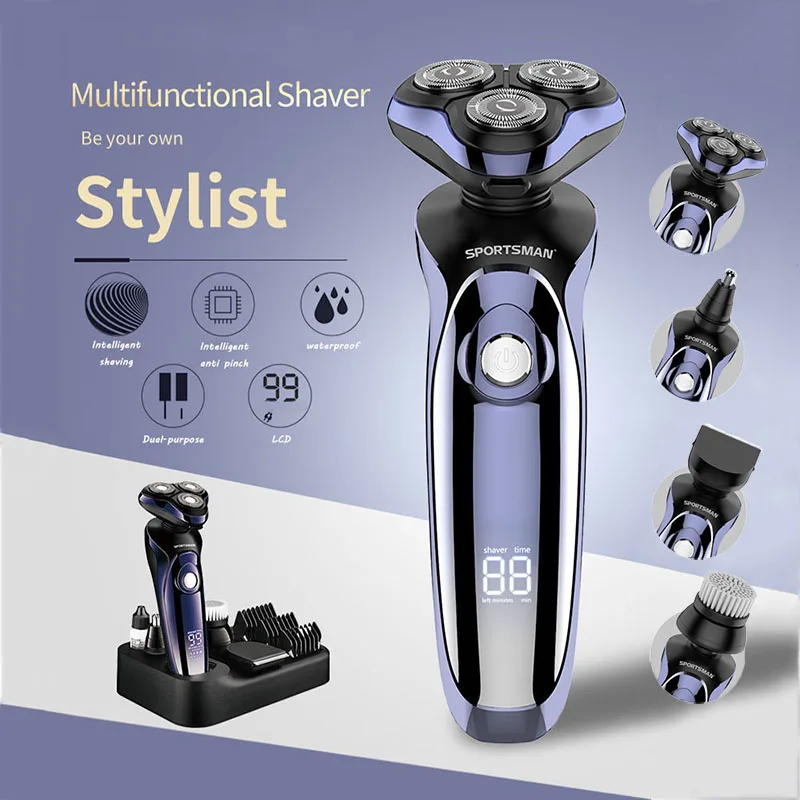 MOTAWISH Electric Shaver Wet Dry Dual Use Water Proof Electric Razor Nose Ear Hair Trimmer