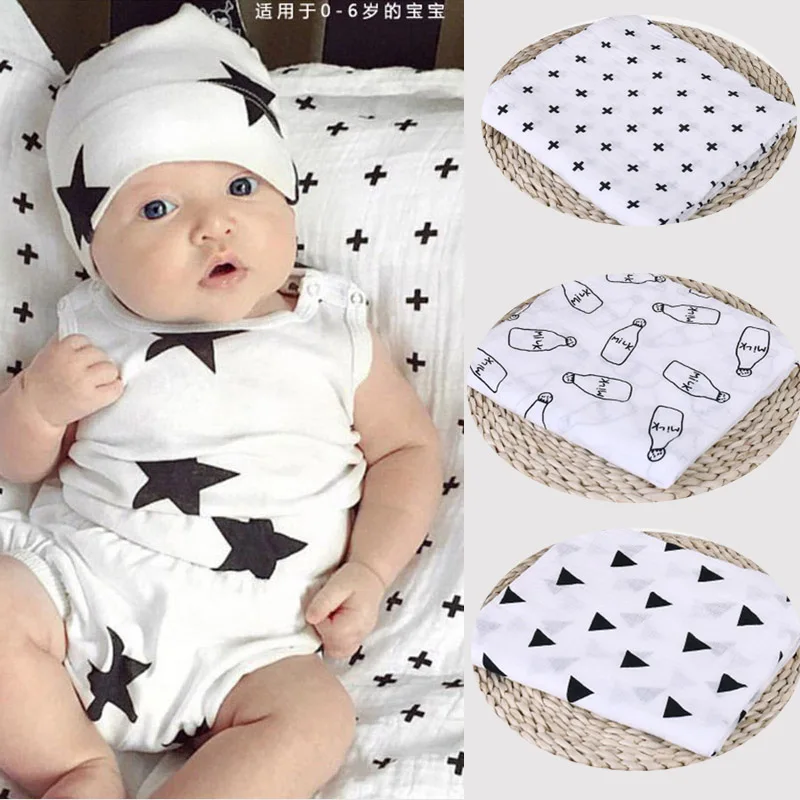 Cartoon Print Winter Warm Baby Blanket Newborn Swaddling Organic Muslin