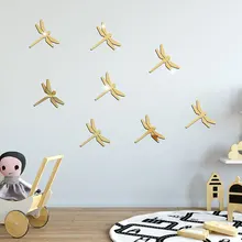 JM371 геометрические стрекозы стикеры Настенные акриловые зеркальные наклейки спальня гостиная детская комната водонепроницаемый самоклеющиеся
