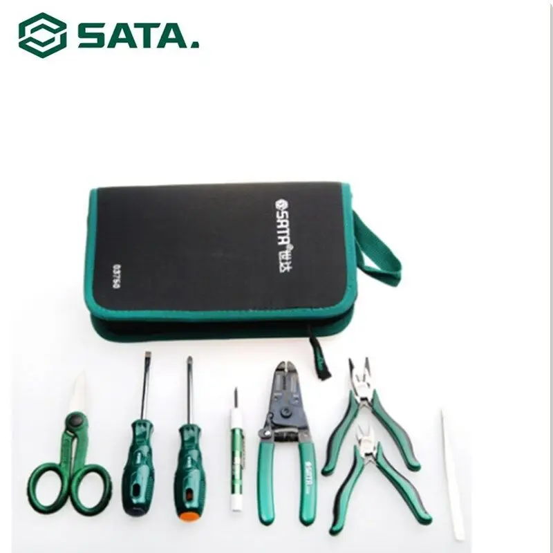 SATA 8 шт. электронный набор ручных инструментов отвертки диагональные плоскогубцы ремонтный инструмент сумка 03750