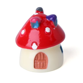 

Garden Ornament Mushroom House Resin Figurine Craft Plant Pot Fairy Decoration