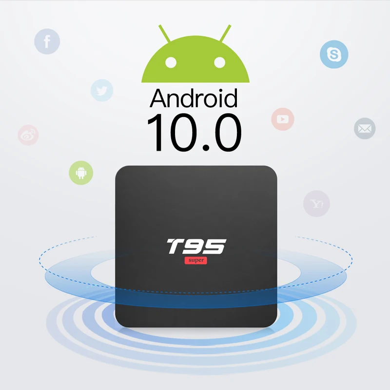 T95 супер Android 10,0 ТВ приставка Allwinner H3 четырехъядерный 2 Гб 16 Гб 4 к 3D потоковый медиаплеер домашний фильм 2G16G Wifi ТВ приставка