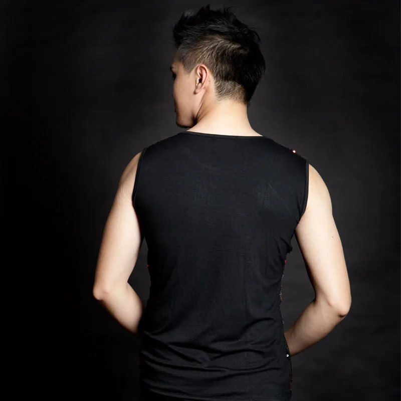 

DJ performance clothes male guest bar singer DS stage performance clothes nightclub sequined men's performance vest