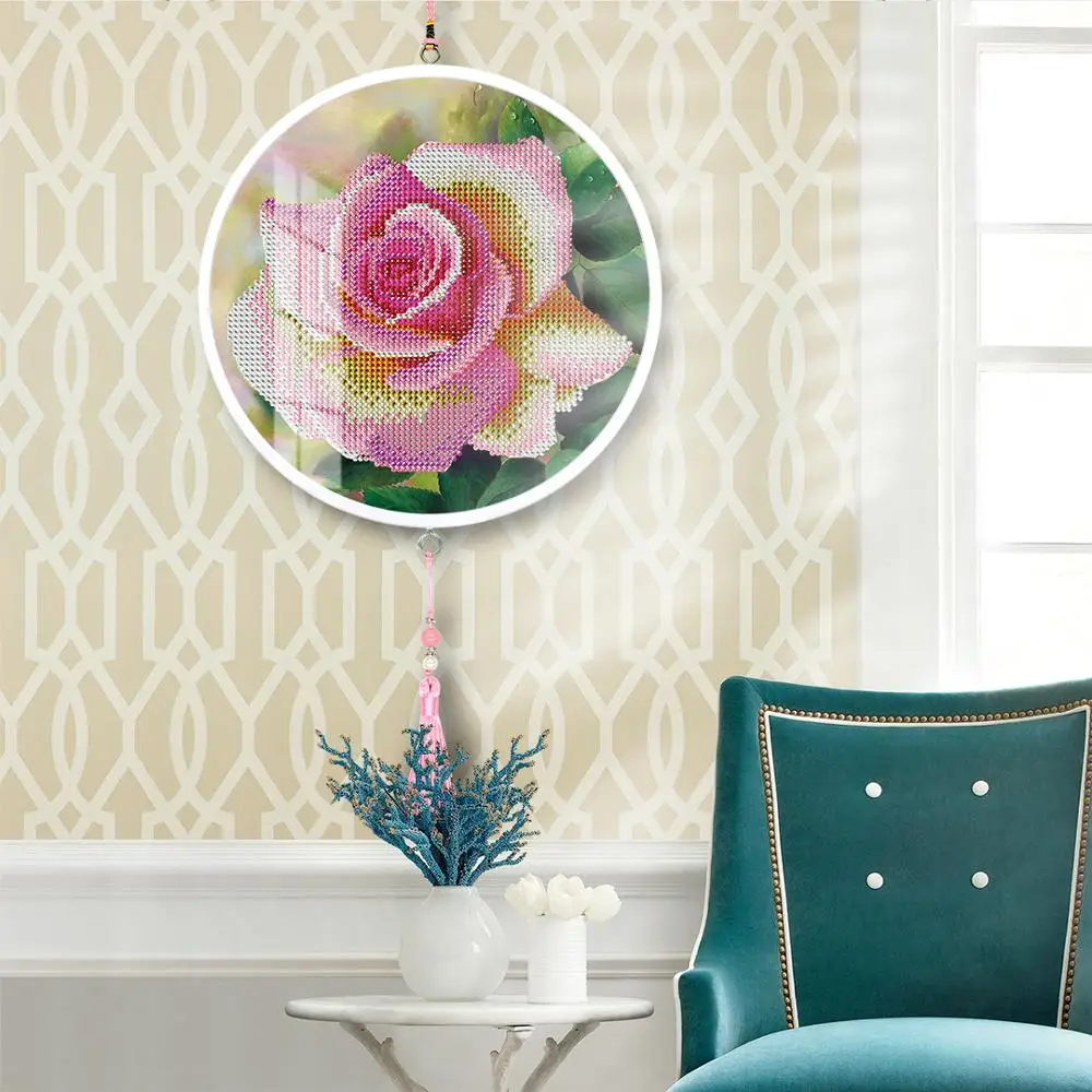 Günstig Neue Design Weiß Rose Diy Diamant Mosaik Kreuz Stich Quaste Malerei Hängen Auf Der Wand Kunst Handwerk Bohren Voll YKH74