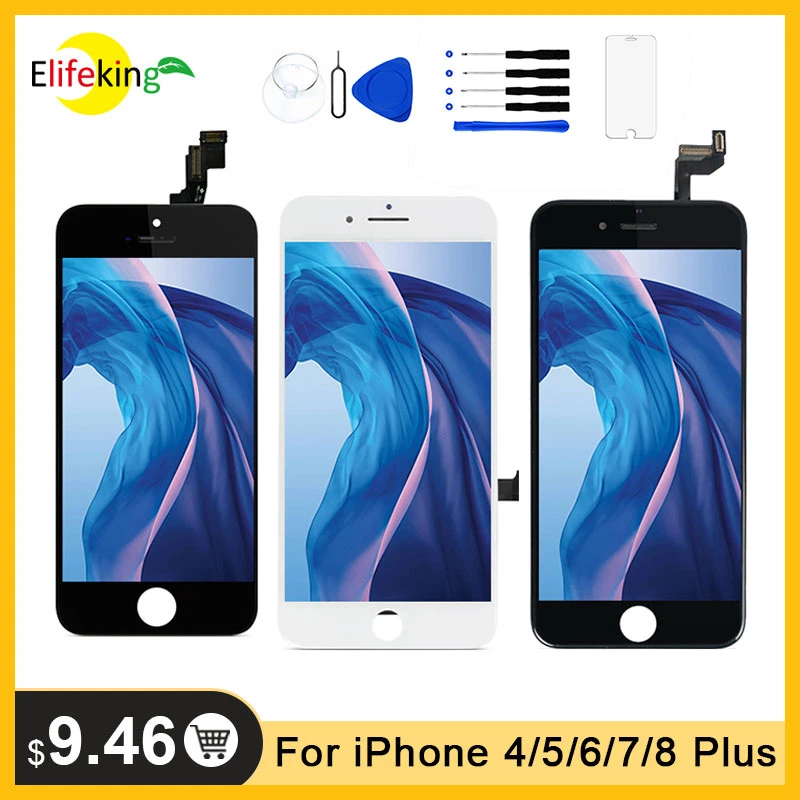 mobile phone lcd screens OEM AAA+++ LCD Display For iPhone 5 5C 5S SE 3D Touch Screen Replacement For iPhone 5 6 6S 7 8 Plus No Dead Pixel+Tempered Glass mobile phone lcd screens Phone LCDs