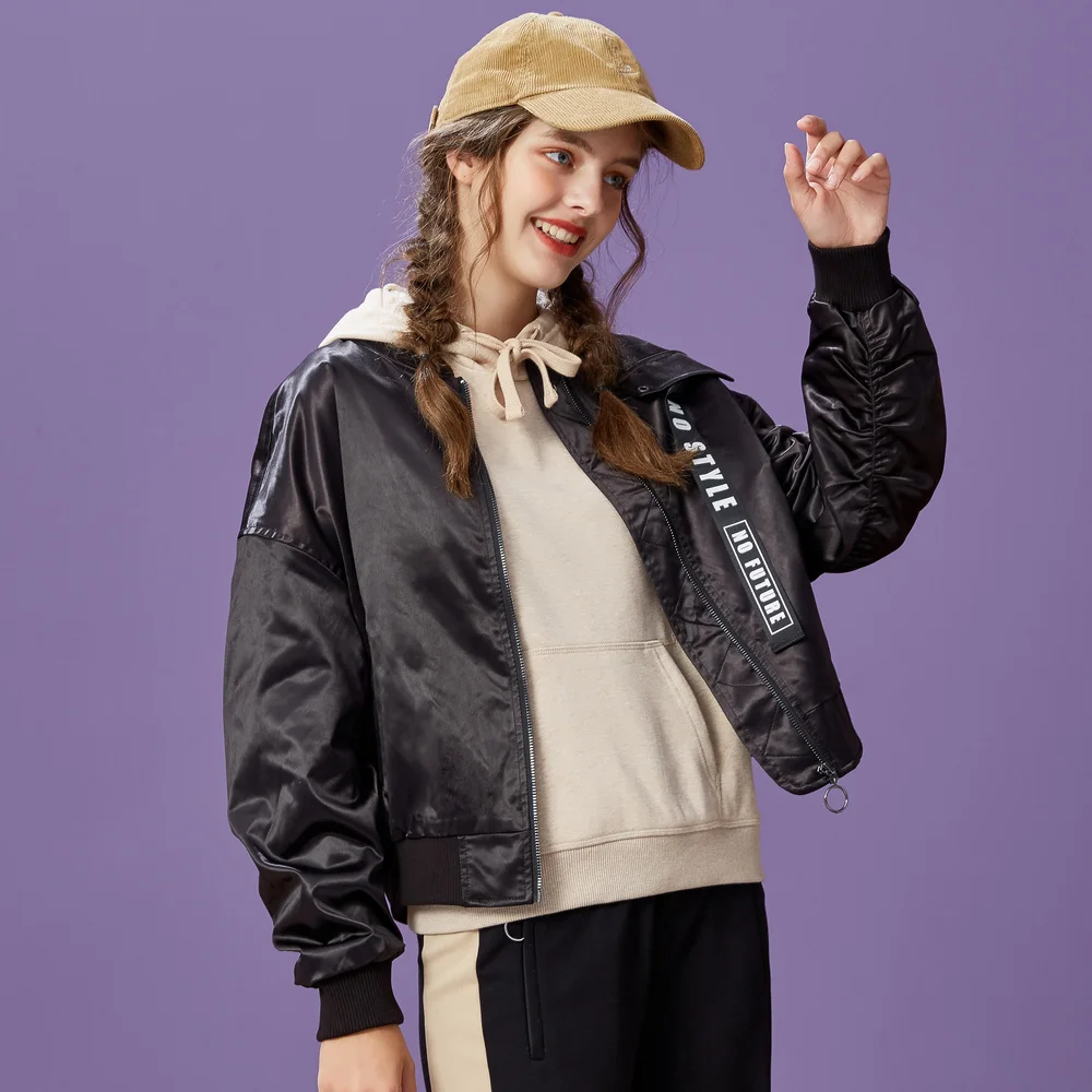 discounted Metersbonwe Fashion Windbreaker Women Coats Long Sleeve Jackets Bomber Short paragraph Jacket Femal