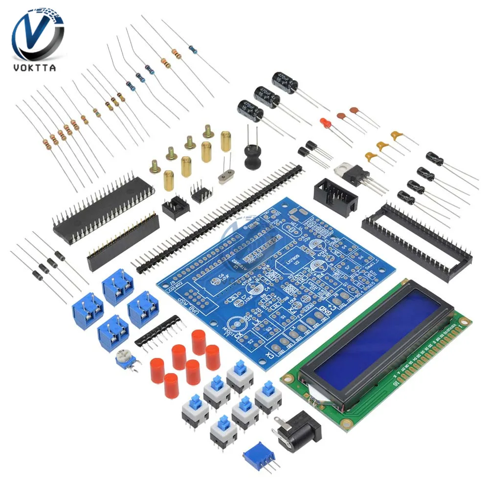 Capacitor Tester DIY Kit Set Digital LCD Display Inductance Meter Frequency Component Tester 0.1μH-1H Component Tester Capacitor 5