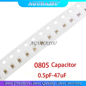 

100pcs 0805 50V SMD Thick Film Chip Multilayer Ceramic Capacitor 0.5pF-47uF 10NF 100NF 1UF 2.2UF 4.7UF 10UF 1PF 6PF
