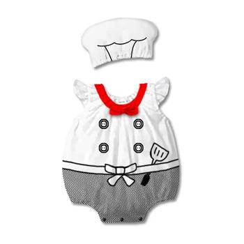 Baby Boys Cook Chef Costume Cosplay Rompers Jumpsuits for Infant Toddler Halloween Christmas Birthday Party Fancy Dress 1