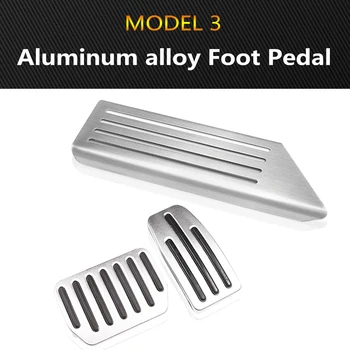 

Model 3 Car Foot Pedal Pads Covers For Tesla Model 3 Y Accessories Aluminum Alloy Accelerator Brake Rest Pedal Model Three 3PCS