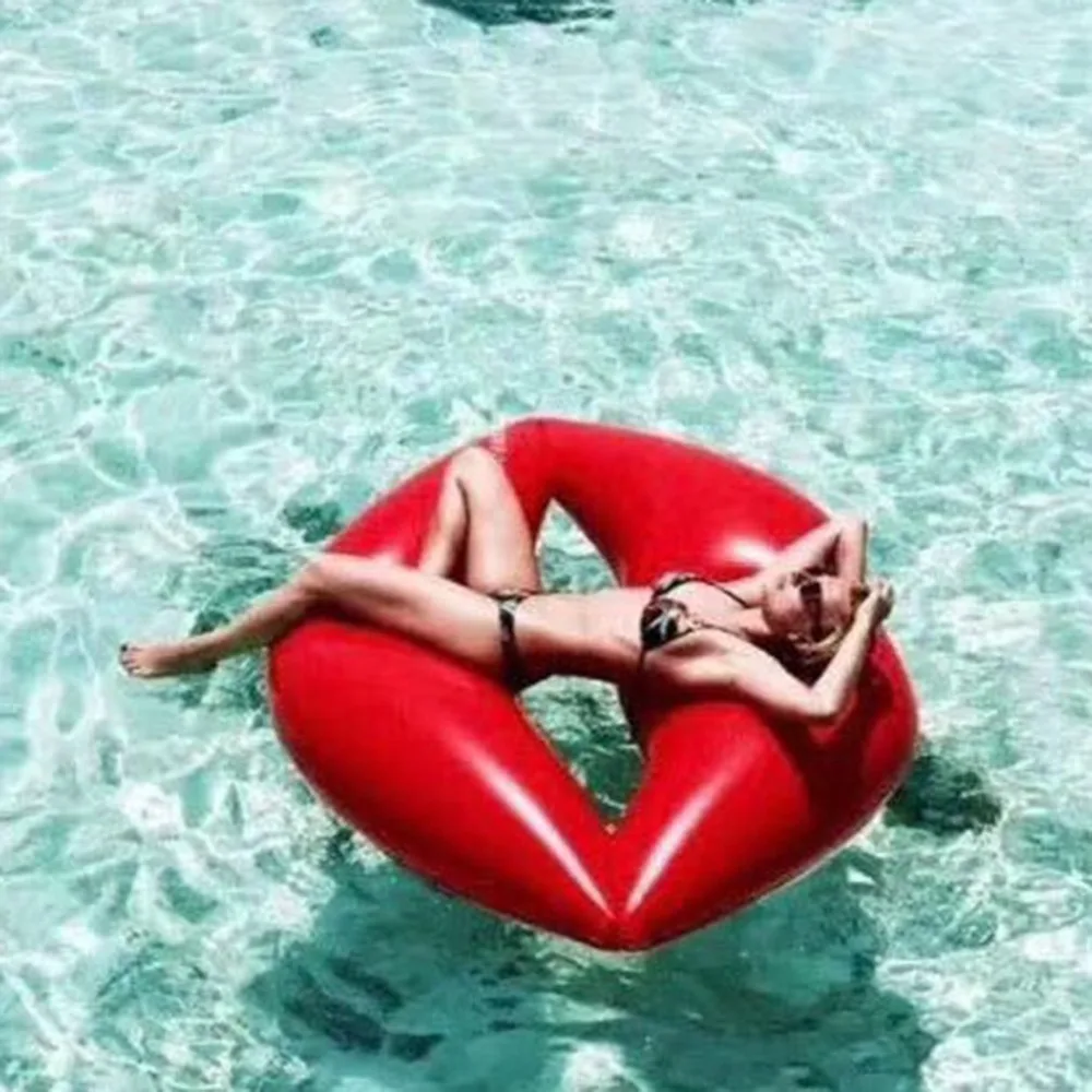 Inflatable Floating Ring Red Lips Floating Row Water Toys Adult Mount Floating Bed Swimming Ring Floating Ring Inflatable Bed