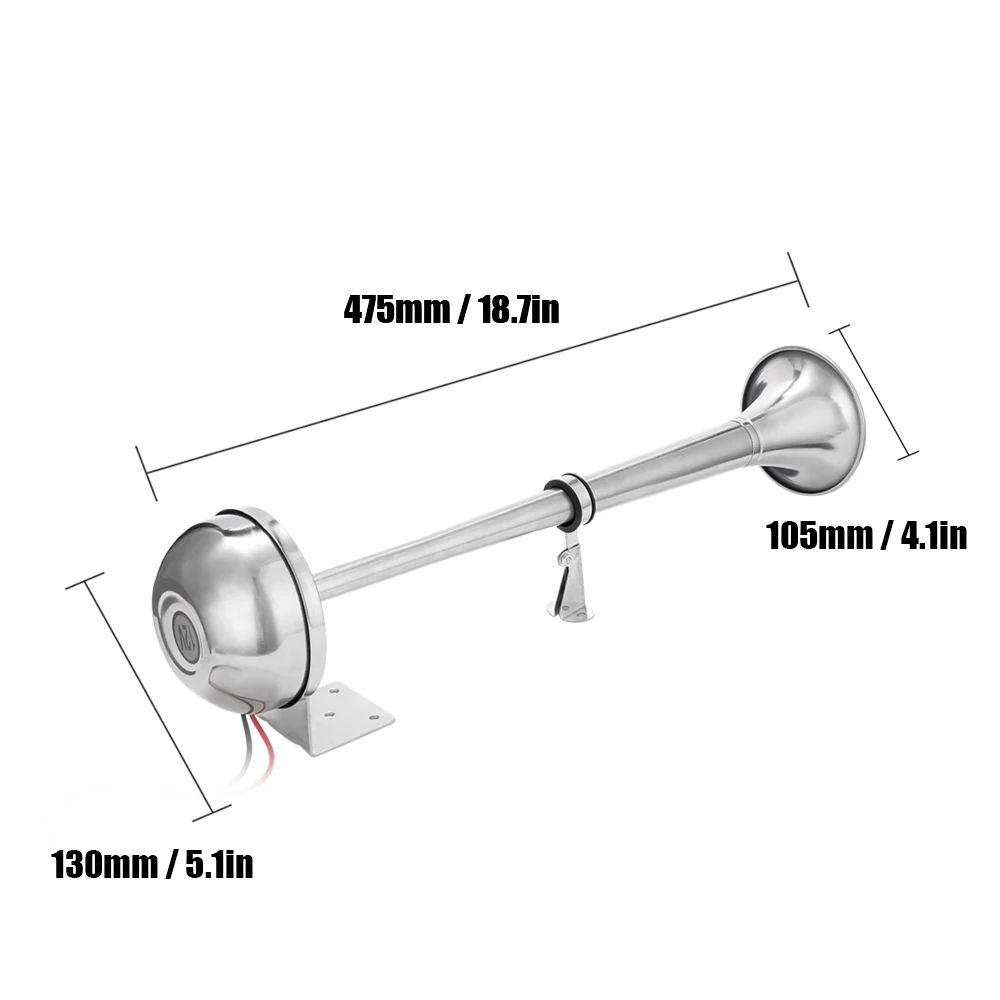 180 дБ лодка труба 12 В/24 В Электрический один Воздушный Рог морской из нержавеющей стали для лодки яхты автомобиль грузовик автомобиль Стайлинг
