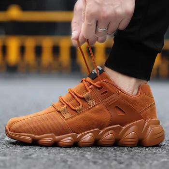 

Pop Boots Fashion Soft Breathable Ankle Short Boots Shoes Male Lace-up Zapatillas De Deporte Comfortable Suede Mens Footwear