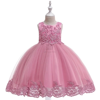 

Girls dresses Princess Elsa Party Dress for Girl Embroidery Elegant Flower girldress Princess Wedding Dress Children Vestidos