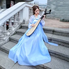 Костюм принцессы в китайском стиле; платье ханьфу с вышитыми цветами; костюм китайской Феи для танцев; сезон весна-осень