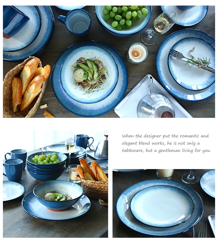 Американская Минималистичная креативная тарелка, керамическая кухонная тарелка, набор посуды, блюда для еды, рисовая Салатница, чашка для супа и напитков