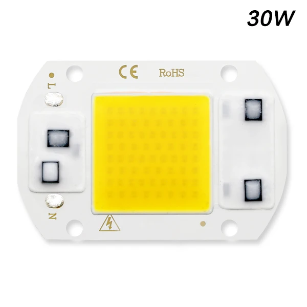 COB 30w COB светодиодный чип 220 В, 50 Вт, 20 Вт, 30 Вт, 10 Вт, 3 Вт, 5 Вт, 7 Вт, 9 Вт, без необходимости драйвера, COB чип, светодиодный светильник, умная IC DIY для прожектора - Испускаемый цвет: COB 30w