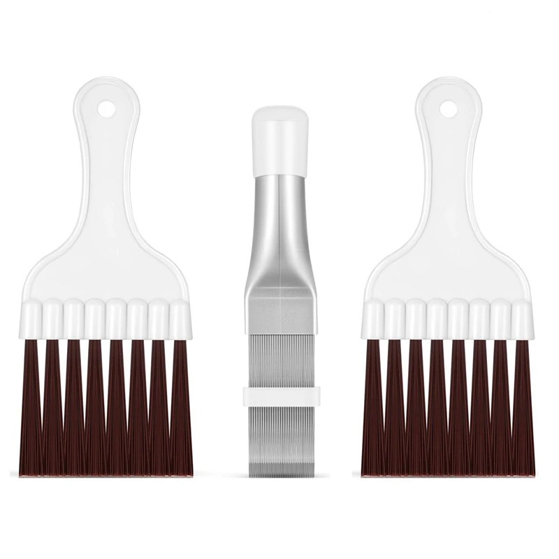 3 Pieces Air Conditioner Condenser Fin Comb, Fin Cleaning Brush Air