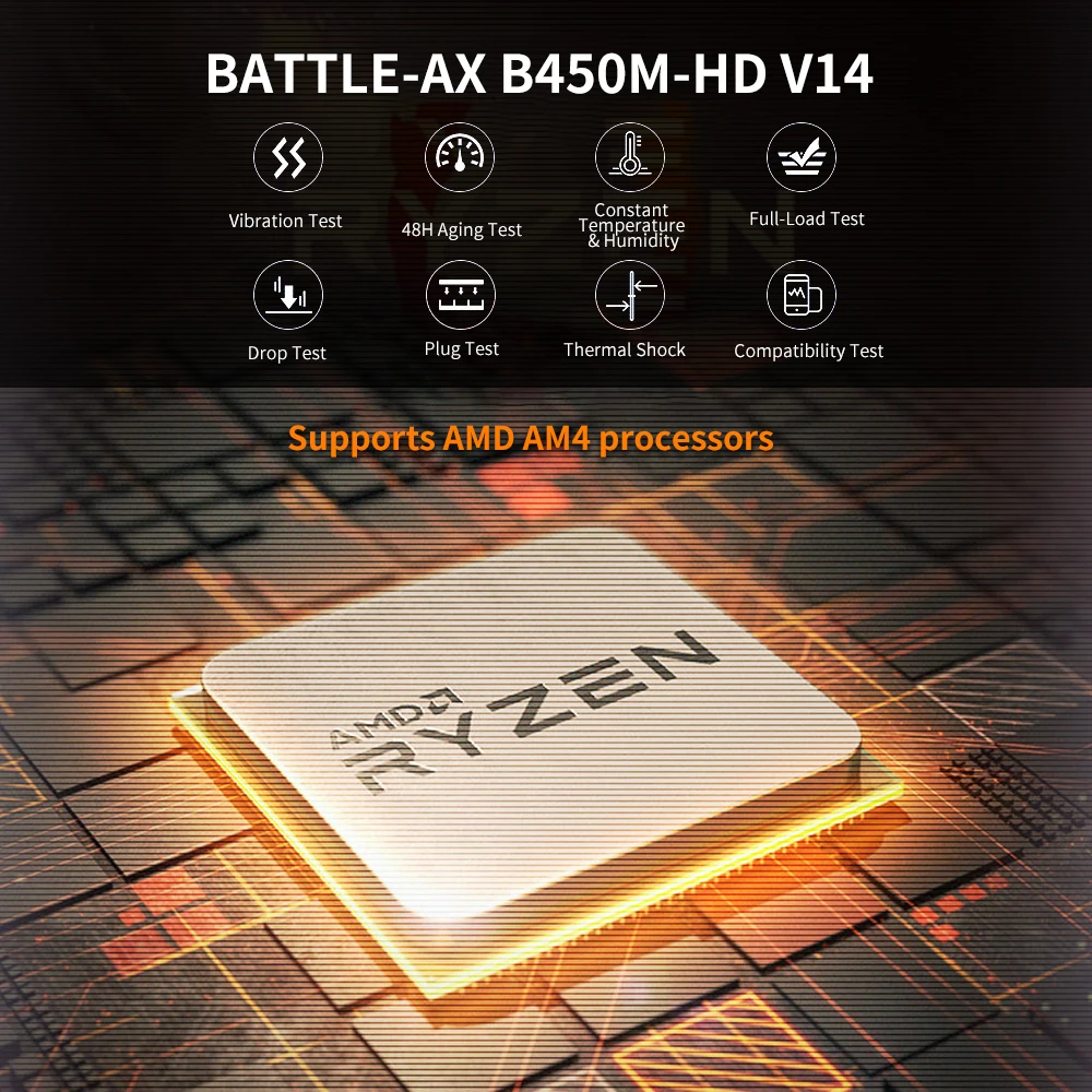 Красочная битва-AX B450M-HD V14 игровая Материнская плата системная плата мульти-защита AMD B450/разъем AM4 процессор SATA 3,0