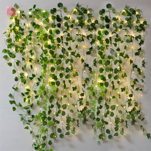 1Pc LED String Lights Ivy Home Wedding Room Decor Artificial Ivy ...