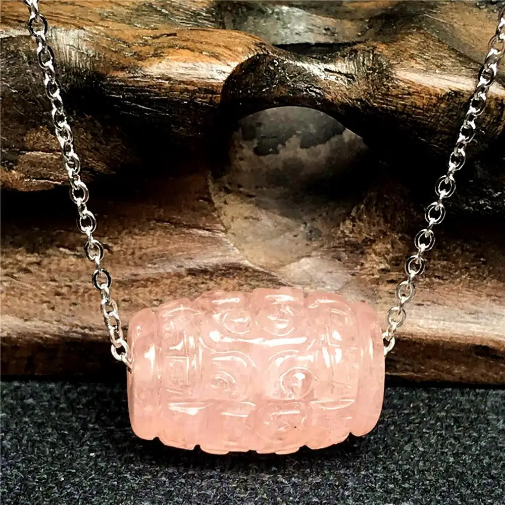 

16x11mm Top Natural Pink Morganite Pendant Necklace Jewelry For Woman Lady Man Berry 925 Silver Chains Crystal Beads Stone AAAAA