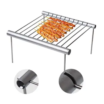 

1 Set Stainless Steel Garden Portable Foldable Accessories Picnic Camping Grill Outdoor For Party Barbecue Picnics Food Ton E1K0
