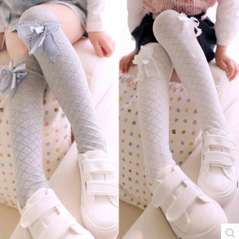 Baby Girl Spring Autumn Mesh Bow Tie Children Kids Knee High Stockings Tights Clothes Toddler Ballet | Детская одежда и обувь