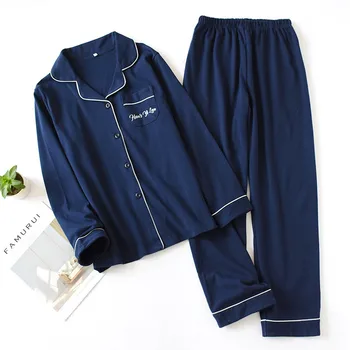 

Women Pajama set Solid Color Button Wear Loungewear Home Autumn Winter Sleep Sets Tops Pants домашняя одежда женская pyjama c5*