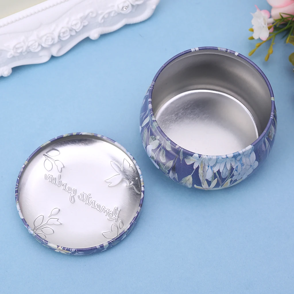Retro Round Tin Box Tea Candy Jewelry Coin Storage Container Case Candle Holder Wedding Favor Gifts